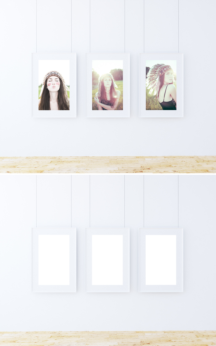 Download Triple Poster Frame Mockup PSD Mockup Templates