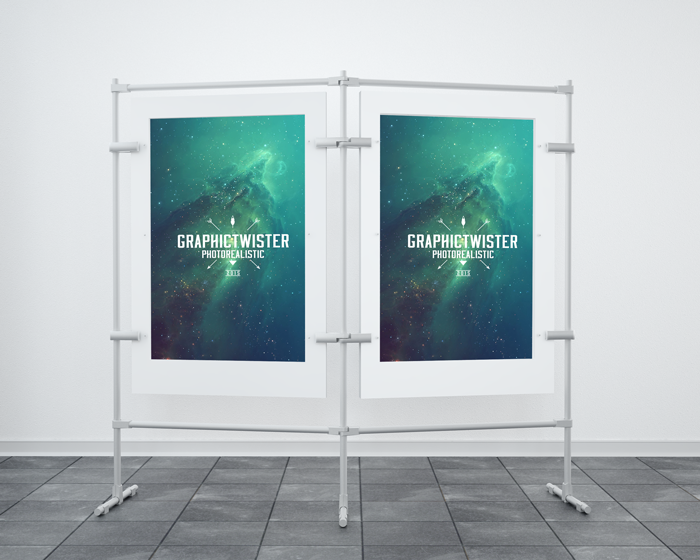 Download Double Stand Banner PSD Mockup Templates