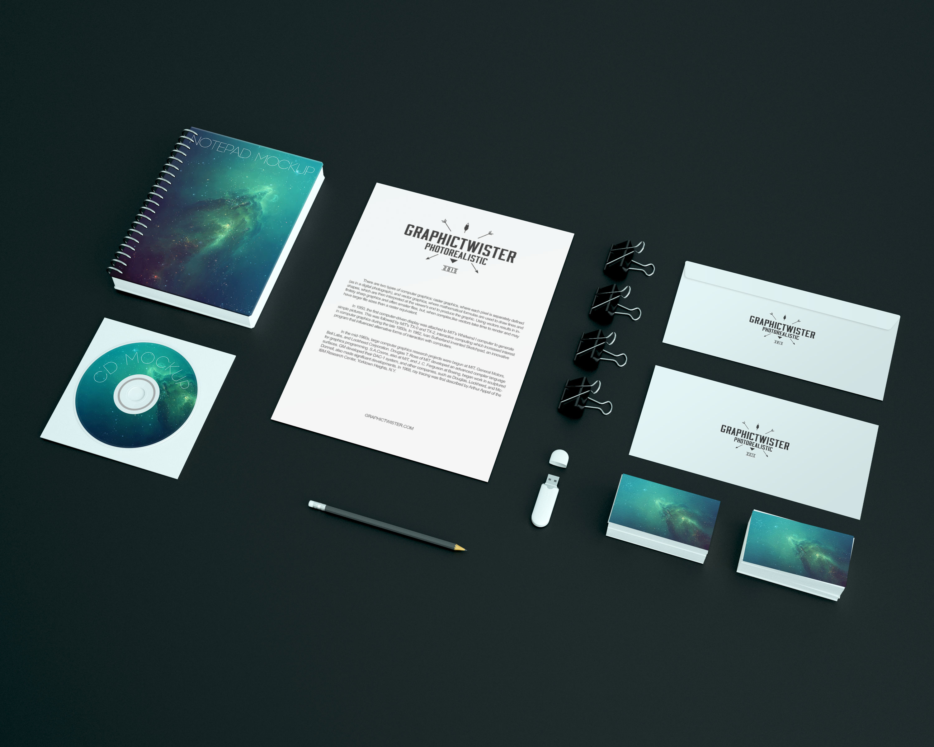 Dark Stationery Mockup 