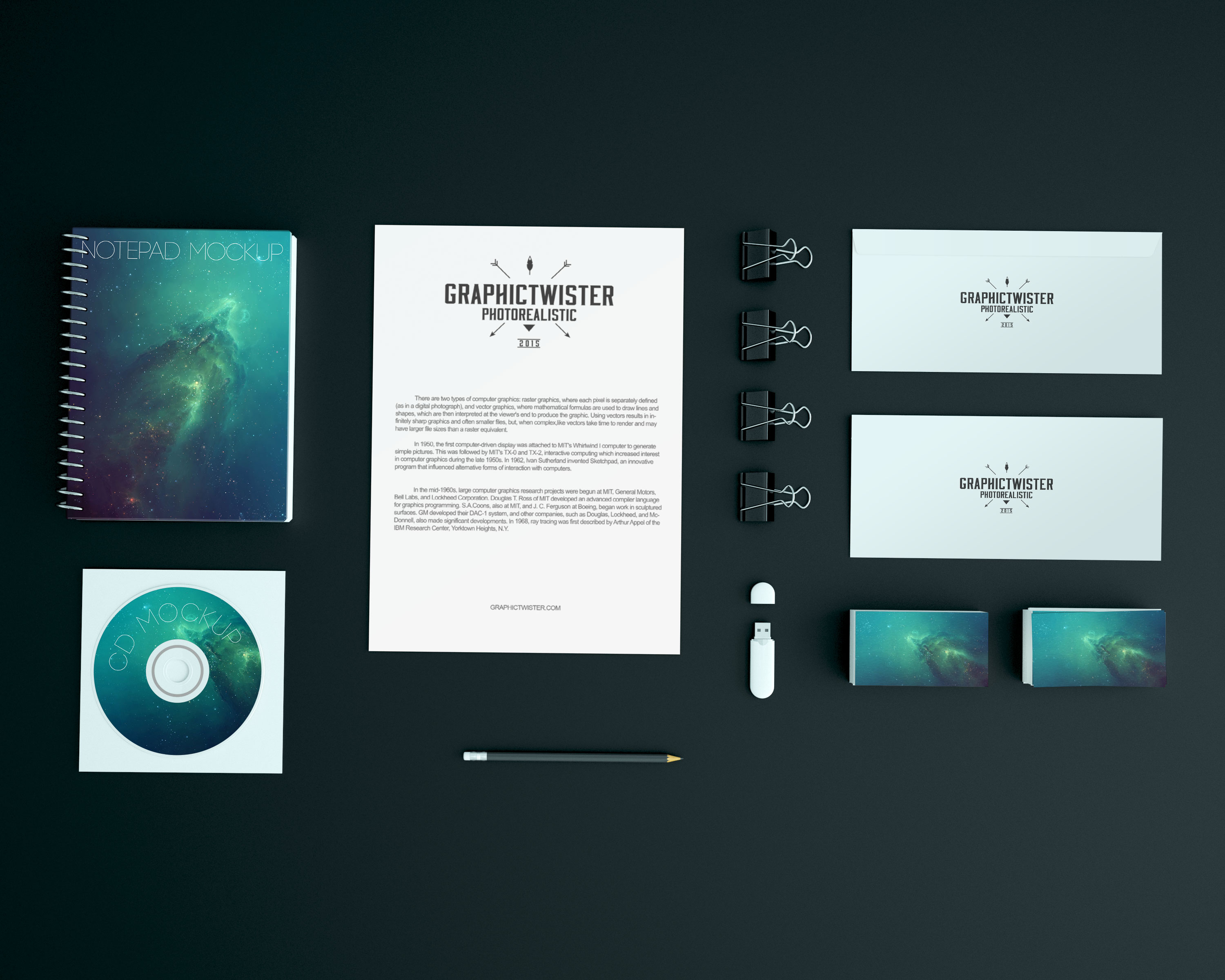 Download Dark Stationery Mockup