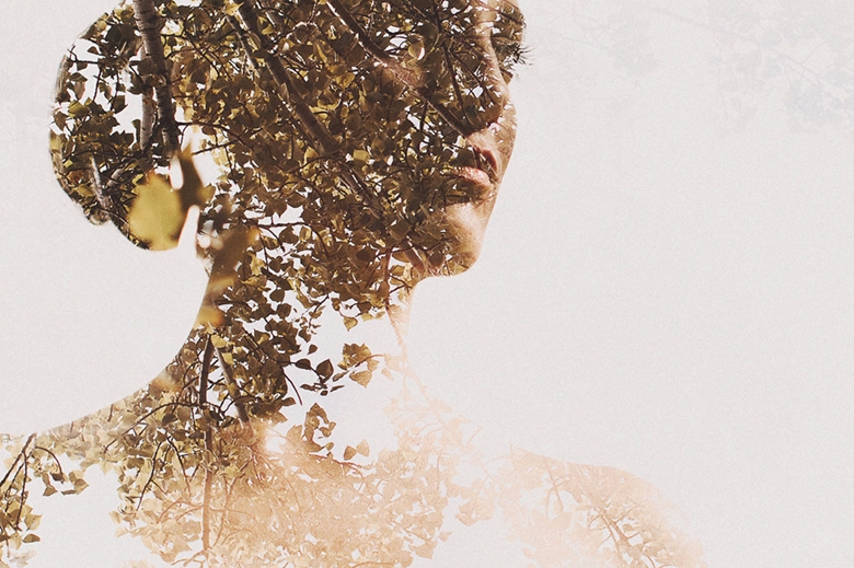woman and leafs