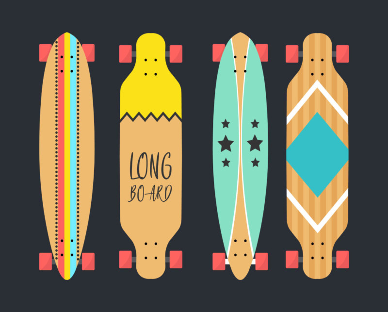 Longboard Vector - Mockup Templates Images Vectors Fonts Design